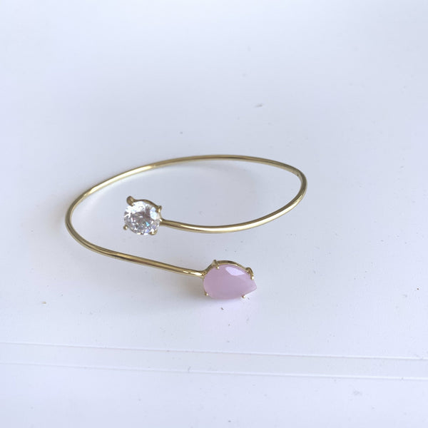Bracelet with rose quartz -  AUROBELLE  IBIZA