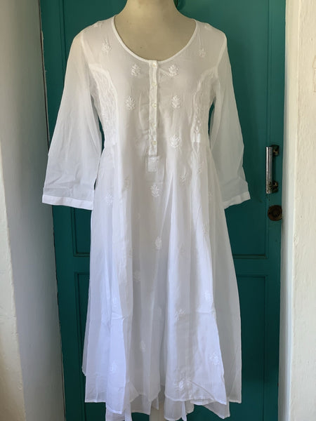 Cancun white dress in finest muslin cotton on earth - AUROBELLE IBIZA