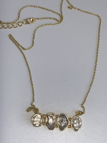 Crystal quartz gemstone designer necklace -  AUROBELLE  IBIZA