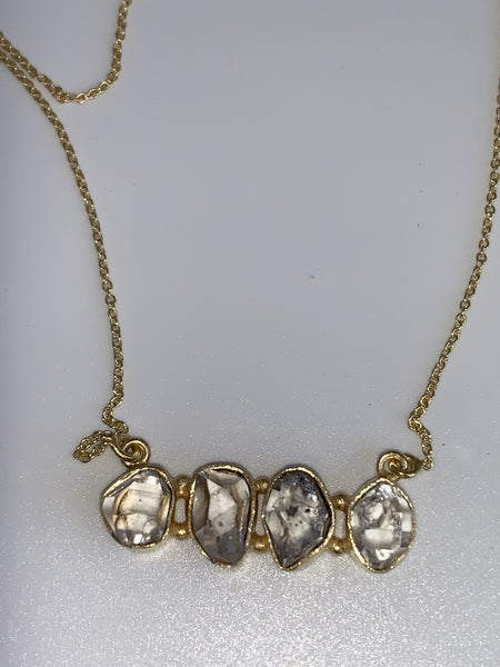 Crystal quartz gemstone designer necklace -  AUROBELLE  IBIZA
