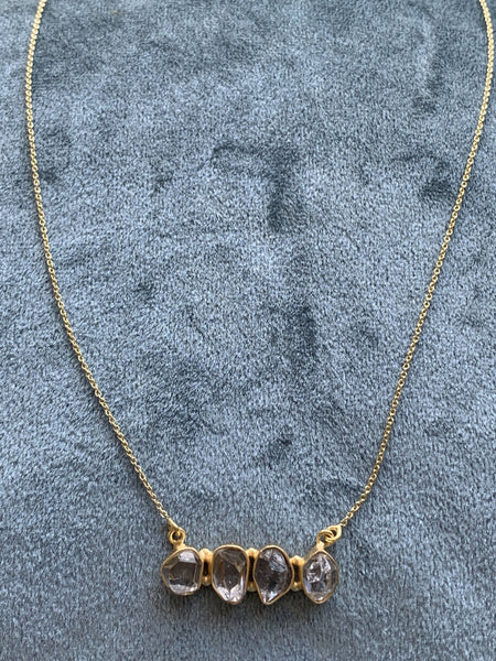 Crystal quartz gemstone designer necklace -  AUROBELLE  IBIZA