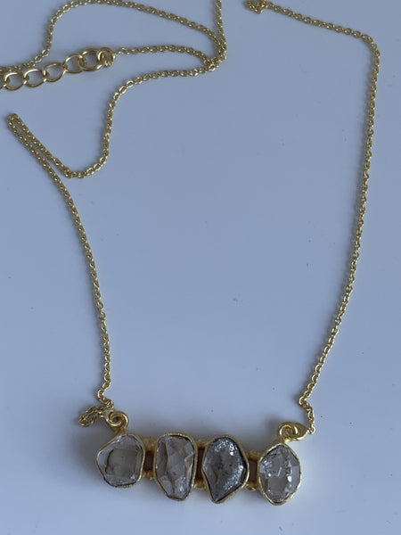 Crystal quartz gemstone designer necklace -  AUROBELLE  IBIZA