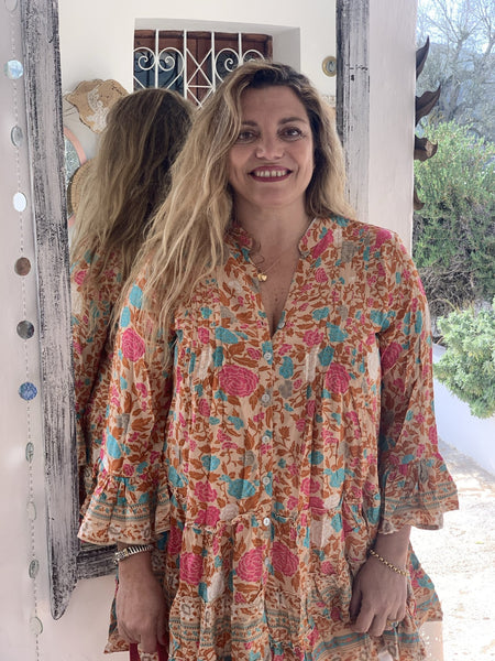 Dora dress , Marigold boho tunica , plus-size blouse - AUROBELLE IBIZA