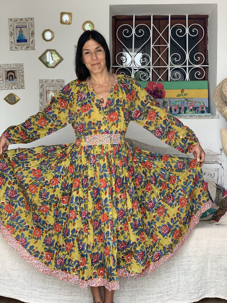 Flower gypsy boho dress – AUROBELLE IBIZA