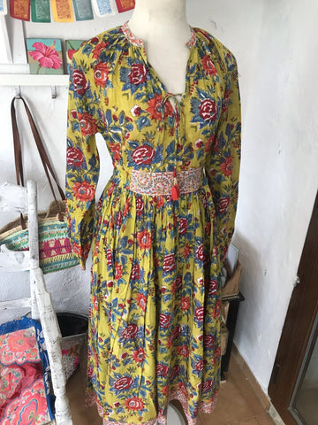 Flower gypsy boho dress  AUROBELLE IBIZA