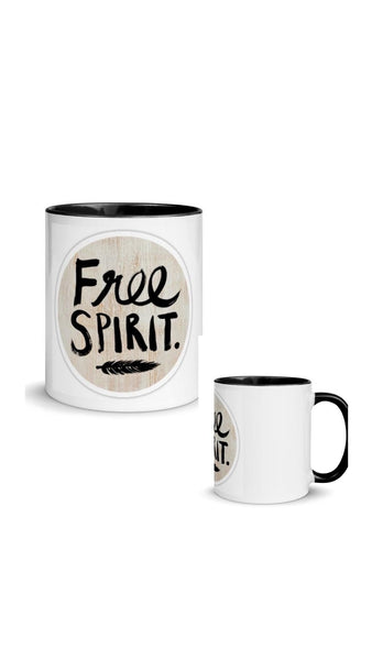 Free People coffee Mug with Color Inside, wanderlust, camper caravan coffee mug, boho glamping tea cup - AUROBELLE IBIZA