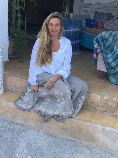 Haveli skirt in grey - AUROBELLE IBIZA