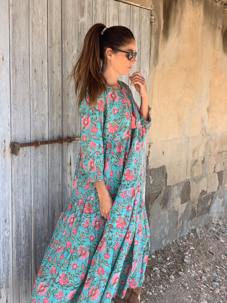 princess polly baby blue dress Mulberry Purple Boho Floral Print Maxi Dress – Queen Boheme main image 0