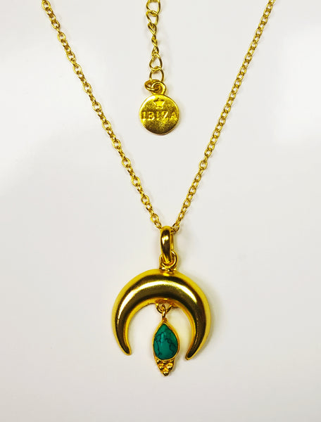 Shiva moon  turquoise stone necklace