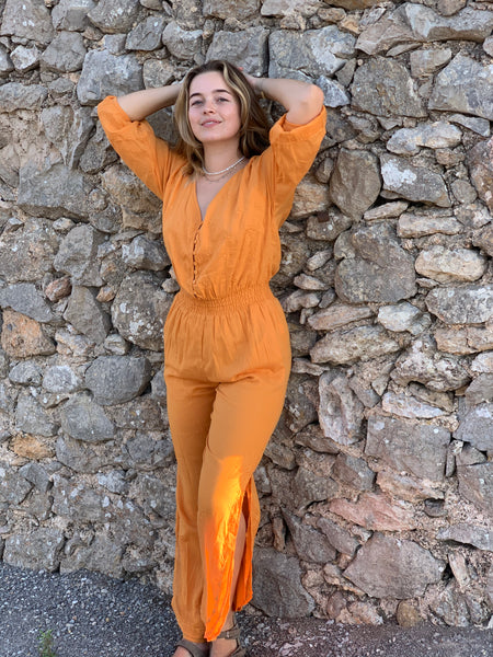 Jumpsuit saffron color