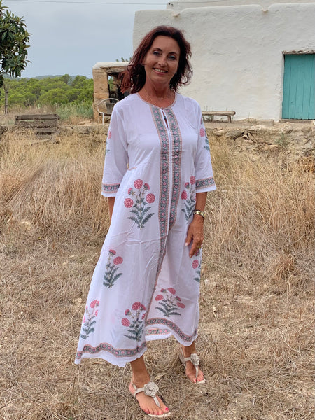 Be Marrakesh kaftan made  with Mughal blockprint