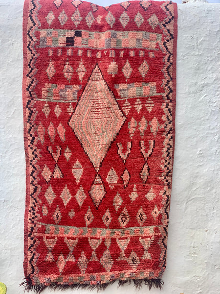Vintage Berber Morocco carpet rugs abstract design.  9