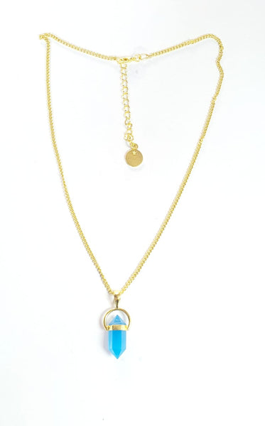 Pendulum healing  yoga ❤️  gemstone necklace gold