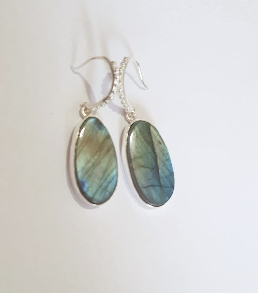 Labradorite healing gem stone earrings