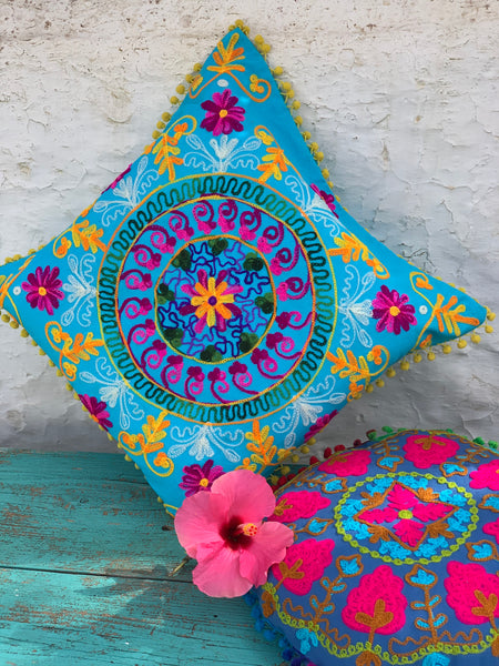 Bohemian style Ibiza Pillow , happy hippie colours