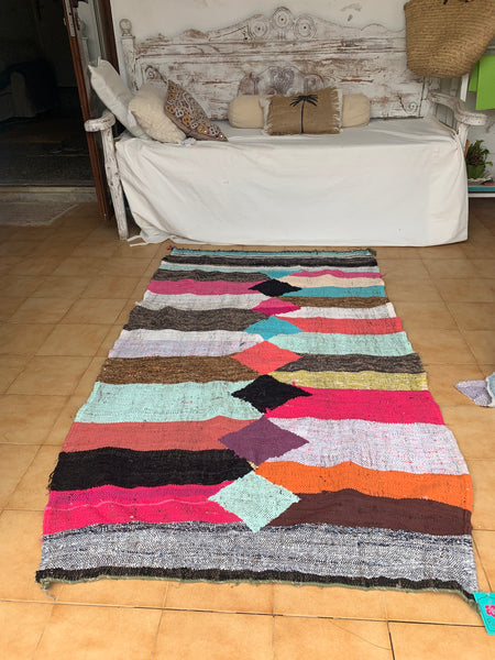Vintage Berber Morroco carpet rugs abstract design.  3