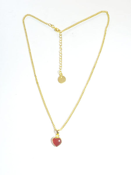 Heart ❤️  gemstone necklace gold