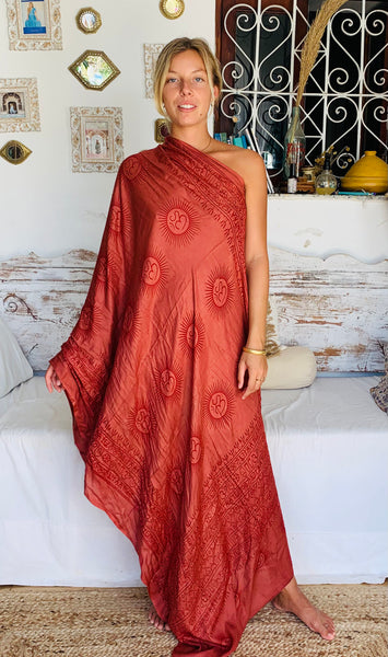 Om 🕉 big size Sarong - Pareo shawl  Ibiza turquoise