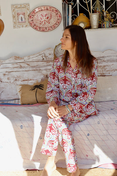 Pyjamas, cozy lounge wear made with hand block print cotton