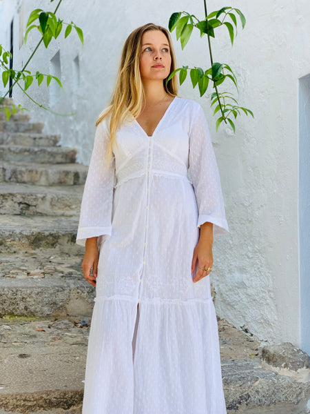 Maledives White dress in finest muslin cotton on earth -  AUROBELLE  IBIZA