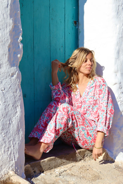 Pyjama  cozy lounge wear made with hand block print cotton