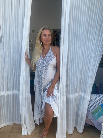 Magic DRESS white Om sexy summer style white with black shiva