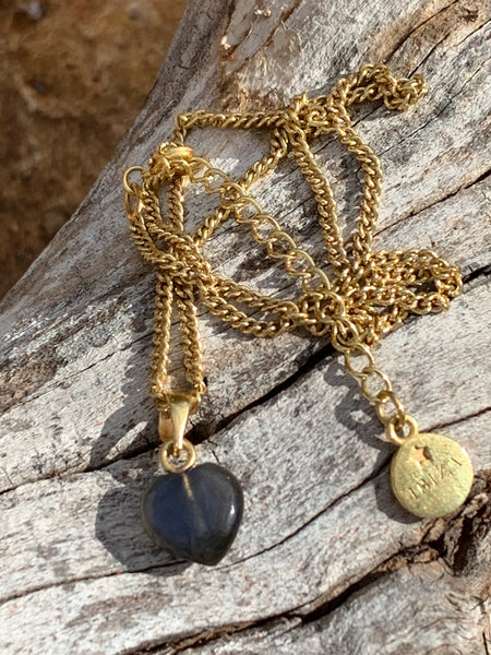 Heart ❤️  gemstone necklace gold