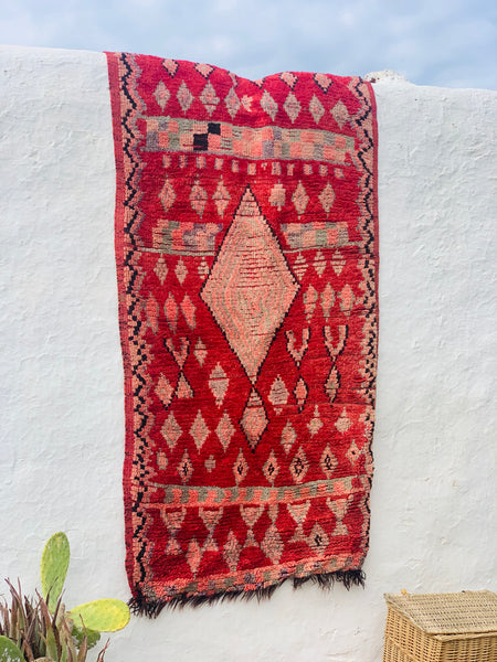 Red Precious gorgeous vintage Morroco carpet