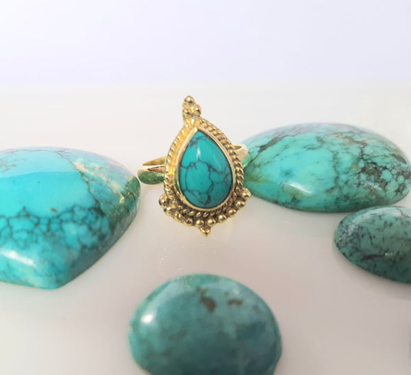 Turquoise stone Ananda Ibiza designer boho ring