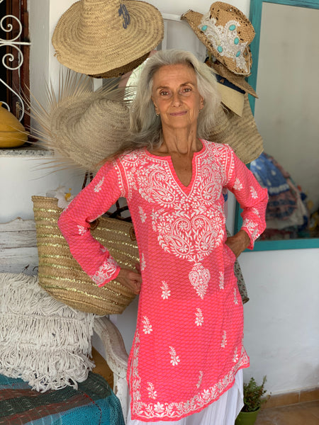 Silk Kurta  hot pink