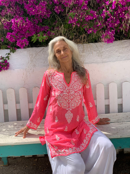 Silk Kurta  hot pink
