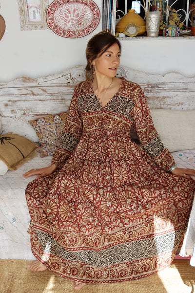 Reina - Boho beautiful ethnic block print dress