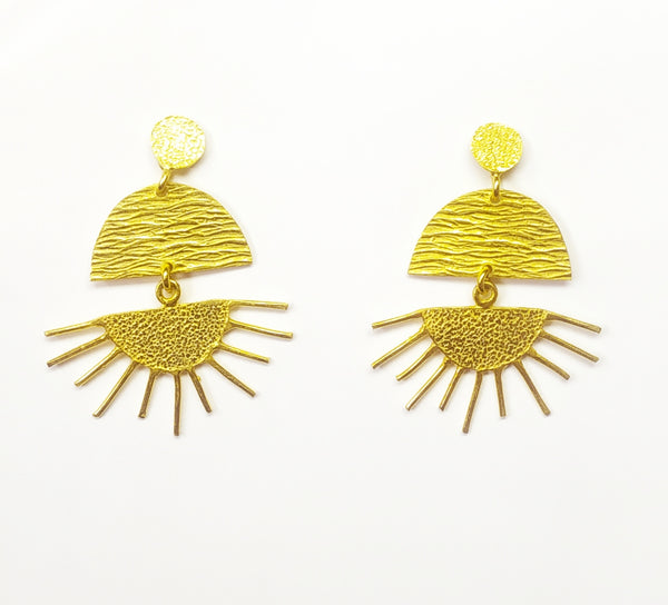 Maya Gold brass designer earrings
