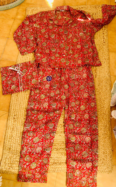 Pyjama  cozy lounge wear made with hand block print cotton