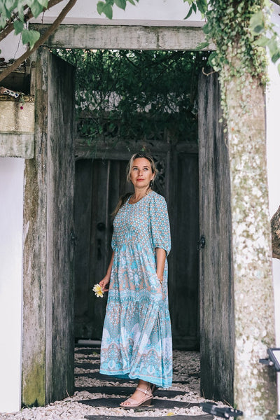 Ishi turquoise free size dream dress - AUROBELLE IBIZA