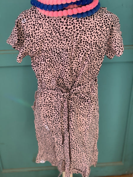 Kids wrap dress pink leopard - AUROBELLE IBIZA