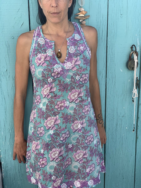 Kurti with hand block print and hand embroidery -  AUROBELLE  IBIZA