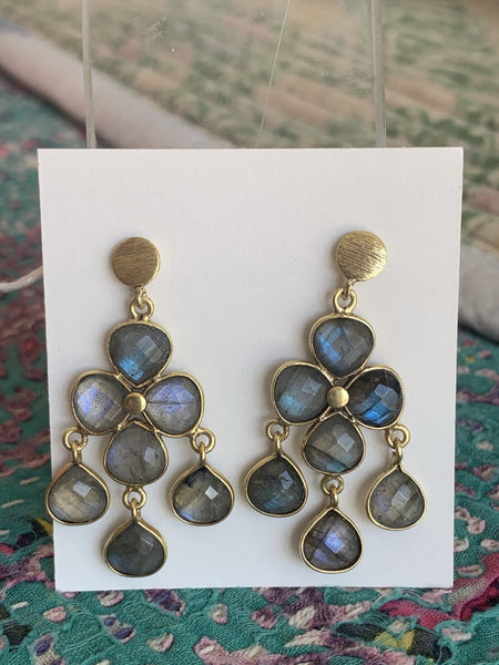 Labradorite gemstone designer earrings -  AUROBELLE  IBIZA