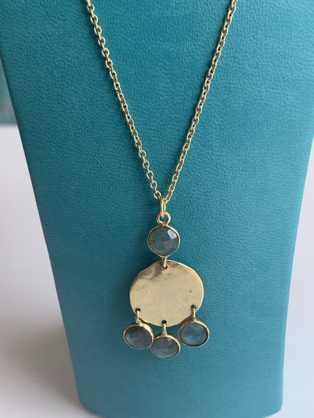 Labradorite gemstone designer necklace -  AUROBELLE  IBIZA