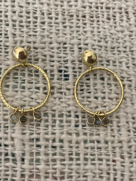 labradorite loop designer earrings - AUROBELLE IBIZA