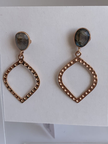Lapis lazuli  gemstone designer earrings -  AUROBELLE  IBIZA