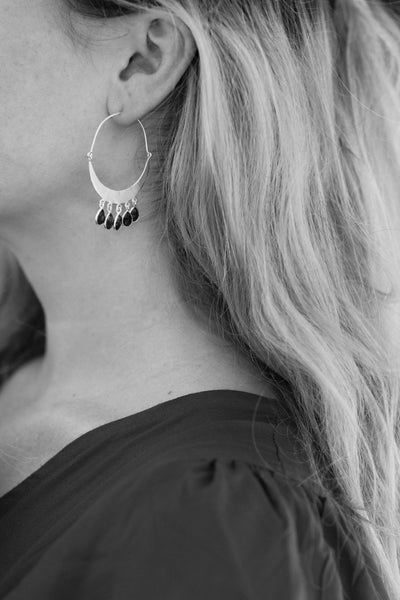 Lapislazuli gemstone designer earrings - AUROBELLE IBIZA
