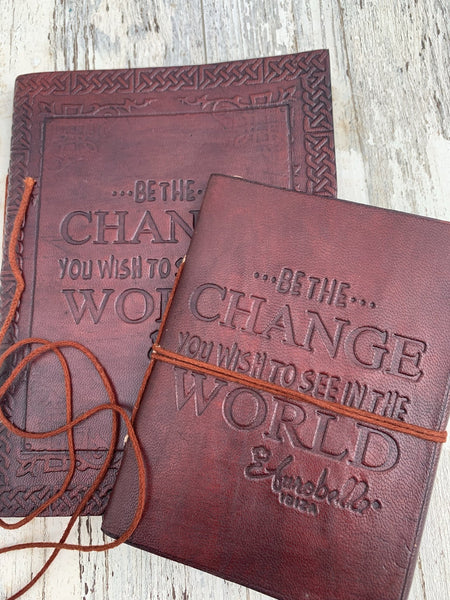 Leather diary made with hand  made paper -  AUROBELLE  IBIZA