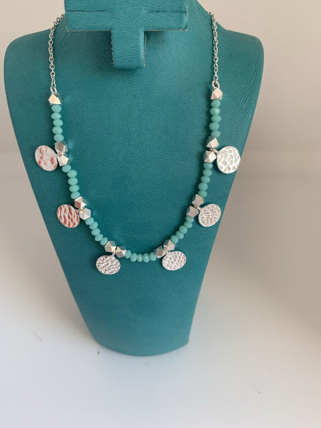 Light turquoise gemstone designer necklace -  AUROBELLE  IBIZA