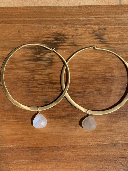 Moon  gemstone designer earrings -  AUROBELLE  IBIZA
