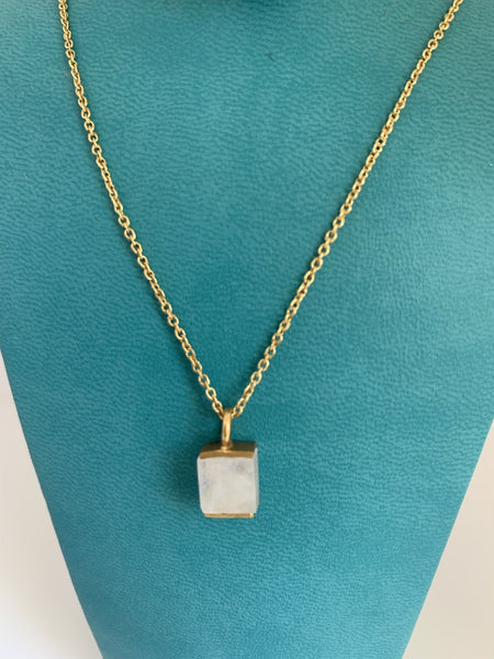 Moon gemstone designer necklace -  AUROBELLE  IBIZA