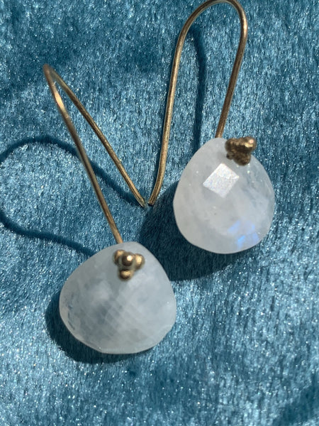 moon stone gemstone designer earrings -  AUROBELLE  IBIZA