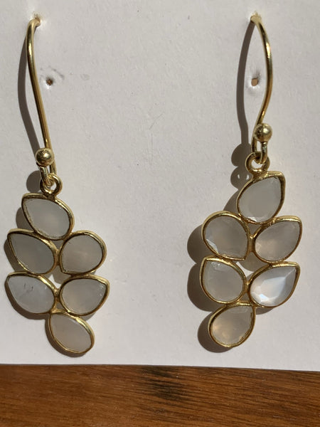 Moon stone gemstone designer earrings -  AUROBELLE  IBIZA