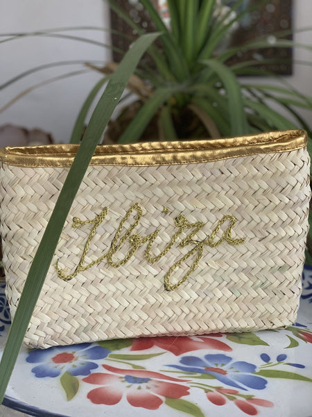 My Ibiza clutch gold hand embroidery -  AUROBELLE  IBIZA