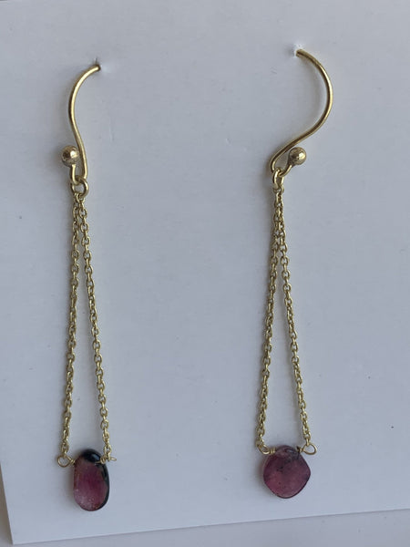 Pink ruby  gemstone designer earrings -  AUROBELLE  IBIZA